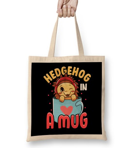 Adorable Baby Hedgehog in a Mug Hedgehog Lovers Bez Çanta Uzun Saplı