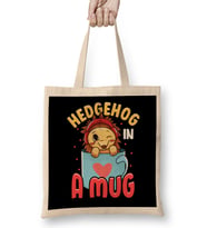 Adorable Baby Hedgehog in a Mug Hedgehog Lovers Bez Çanta Uzun Saplı