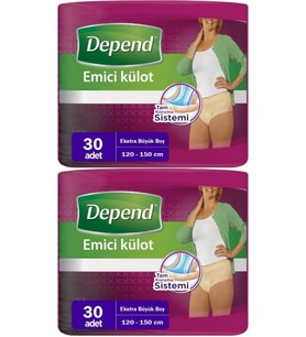 Depend Emici Külot Hasta Bezi XL - Extra Büyük Kadın 60 Adet (2PK*30)