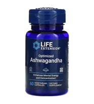 Life Extension Ashwagandha %10 Withanolide İçeren PATENTLİ Sensoril® Standardize Esktrat 60 Kapsül