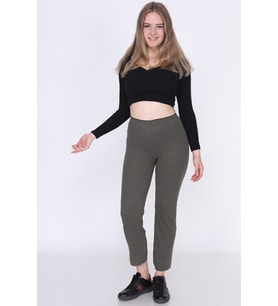 9380793 Fitilli Beli Lastikli Uzun Pantolon HAKI (Haki)