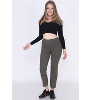 9380793 Fitilli Beli Lastikli Uzun Pantolon HAKI (Haki)