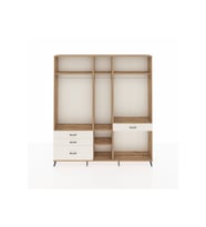 Arges Dolap 7 Raflı 4 Çekmeceli 3 Askılı 220x30x243 Çam-Çam/Aytaşı