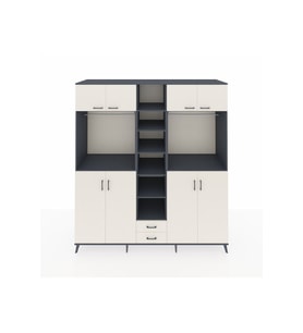 Kronos Dolap 14 Raflı 2 Çekmeceli 2 Askılı 220x59x243 Antrasit-Aytaşı/Aytaşı