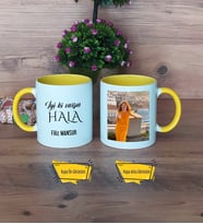 Halaya Hediye Kupa Bardak Sarı Fotoğraflı Halaya Doğum Günü Hediyesi