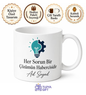 İsme Özel Çözüm Odaklı Motivasyon Yazılı Kupa Bardak Hediye