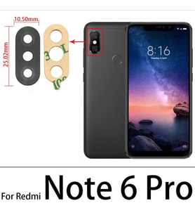 Xiaomi Redmi NOTE 6 PRO Arka Kamera Camı Lens Yapışkanlı