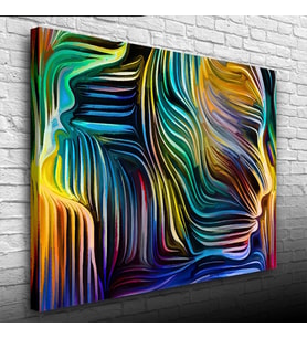 Dekoratif Renkli Hologram İnsan Silueti Kanvas Tablo 50 x 70