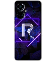 Tecno Camon 19 Pro Kılıf HD Desen Baskılı Kılıf - Dark Neon Yaprak R Harfi