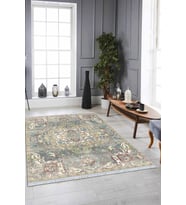 Çok Renkli Vintage Dokuma Pamuk Taban Kaymaz Kilim KLM182