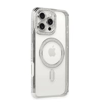 Apple iPhone 16 Pro Kılıf Joke Simli Magneticsafe Kılıf - Gümüş