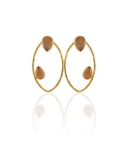 Kadir Jewellery 22 Ayar Altın Kaplama Geometrik Küpe -El İşçiliği Ve Hipoalerjenik Küpe