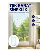 Tek Kanatlı Şeffaf Pencere ve Balkon Sinekliği – Kolay Takılan Hafif File