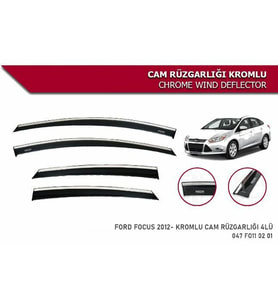 Ford Focus 3 Kromlu Cam Rüzgarlığı Niken 2011-2018 (Beyaz)