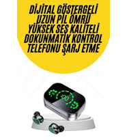 Kablosuz Bluetooth Kulaklık Çift Telefon Destekli Powerbankli Dijital Göstergeli