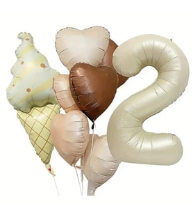 Retro  Kalp 2 Yaş Folyo Balon Set