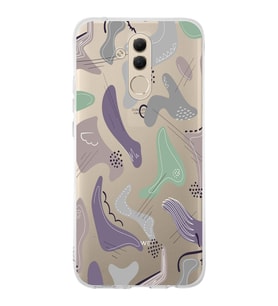 Huawei Mate 20 Lite Uyumlu Kapak Abstrackt Tasarımlı Şeffaf Silikon Kılıf