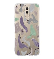 Huawei Mate 20 Lite Uyumlu Kapak Abstrackt Tasarımlı Şeffaf Silikon Kılıf