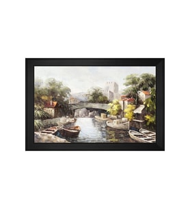 Anadolu Hisarı Motifli Kanvas Tablo 50 x 70 cm Siyah Çerçeve