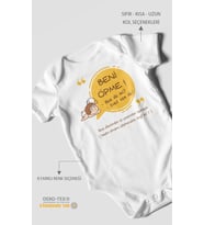 Beni Öpme Bende Mi? Evet Sende Baskılı Bebek Zıbını – Çıtçıtlı Body  %100 Pamuk Kısa Kol (Beyaz)