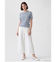 LCW Modest Beyaz Beli Lastikli Geniş Paça Kadın Pantolon