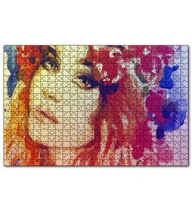 Cakapuzzle Kadın Suluboya Çizim Görsel  Puzzle Yapboz MDF (Ahşap) (120 Parça)
