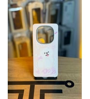 Redmi Note 14 Pro Plus Uyumlu Özel Tasarım Sevimli Figürlü Deri Dokulu Telefon Kılıfı (Pembe)