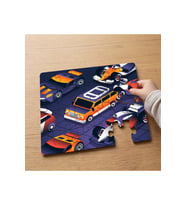 Çeşitli Yarış Arabaları Tasarımlı 24 Parça Ahşap Çocuk Puzzle MPK0596