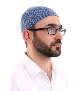 Kışlık Orlon Takke Karyağdı Desenli - Mavi (Karışık)