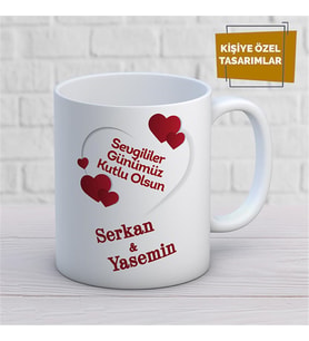 Kişiye Özel İsim Yazılabilir Sevgi Temalı Kupa Bardak