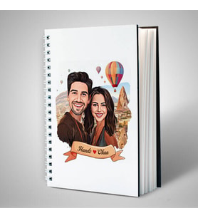 Sevgiliye Hediye Kişiye Özel Peri Bacaları ve Aşkımız Karikatürlü Defter