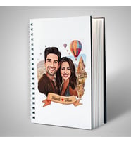 Sevgiliye Hediye Kişiye Özel Peri Bacaları ve Aşkımız Karikatürlü Defter