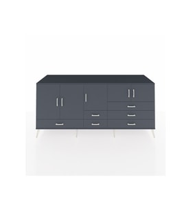 Kronos Konsol 6 Raflı 6 Çekmeceli 5 Kapaklı 220x59x99 Antrasit-Antrasit/Antrasit