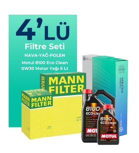 MANN Audi A4 40 TDi Filtre Bakım Seti Motul Motor Yağlı (2020-2024) 4 Lü