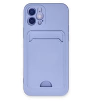 Mey İthalat® iPhone 12 Kılıf Kelvin Kartvizitli Silikon - Lila