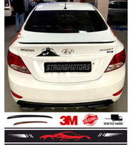Spoiler Hyundai Accent Blue Bagaj Çıtası Spoiler Pianoblack 115Cm