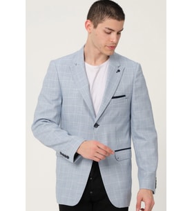 C9058 DEWBERRY ERKEK CEKET-MAVİ