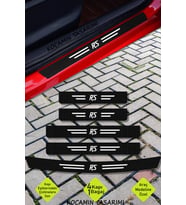 Audi RS Kapı ve Bagaj Eşiği Koruyucu Set Karbon Folyo Çizik Engelleyici RS Yazılı