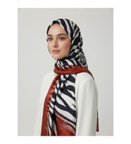 Zebra Desenli Dijital Baskı Rayon Eşarp
