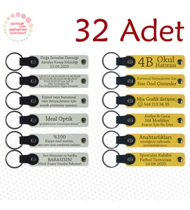 Beyaz & Sarı, Dans Atölyesi Katılımcılarına Anı, 32’li Set, İsim ve Tarihli Deri Hediyelik