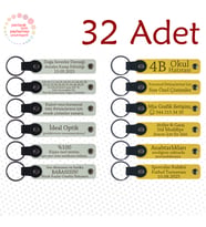 Beyaz & Sarı, Dans Atölyesi Katılımcılarına Anı, 32’li Set, İsim ve Tarihli Deri Hediyelik
