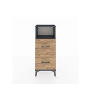 Arges Komodin Tek Raflı 2 Çekmeceli 44x30x106 Antrasit-Çam