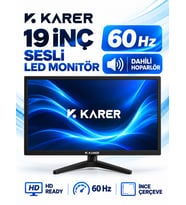 19 İnç Sesli LED Bilgisayar Monitörü – Dahili Hoparlörlü, 60Hz HD Ready İnce Çerçeveli Masaüstü Monitör