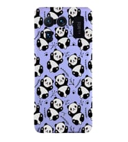 Xiaomi Mi11 Ultra Uyumlu Lansman Kılıf Panda Tasarımlı İçi Kadife Kapak-Lila (Şeffaf)