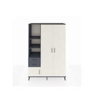 Hyperion Dolap 5 Raflı 2 Çekmeceli Tek Askılı 132x44x195 Antrasit-Aytaşı/Antrasit