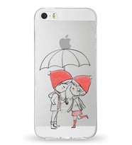 Apple iPhone 5S Uyumlu Kapak Sevimli Karakterler Tasarımlı Şeffaf Silikon Kılıf