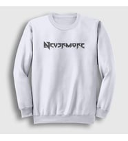 Presmono Unisex Beyaz Logo Nevermore Sweatshirt 167883tt (Beyaz)