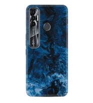 Tecno Spark 7 Pro Kılıf Silikon Desen Özel Seri Blue Zigzag 1687