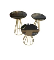 Brc 13851 CADDE Zigon Model Metal Gold renk kaplama Siyah düz Temper cam El Yapım