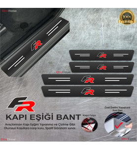 Seat Fr  Logolu Karbon Kapı Eşiği Koruyucu Suni Deri 4'lü Set